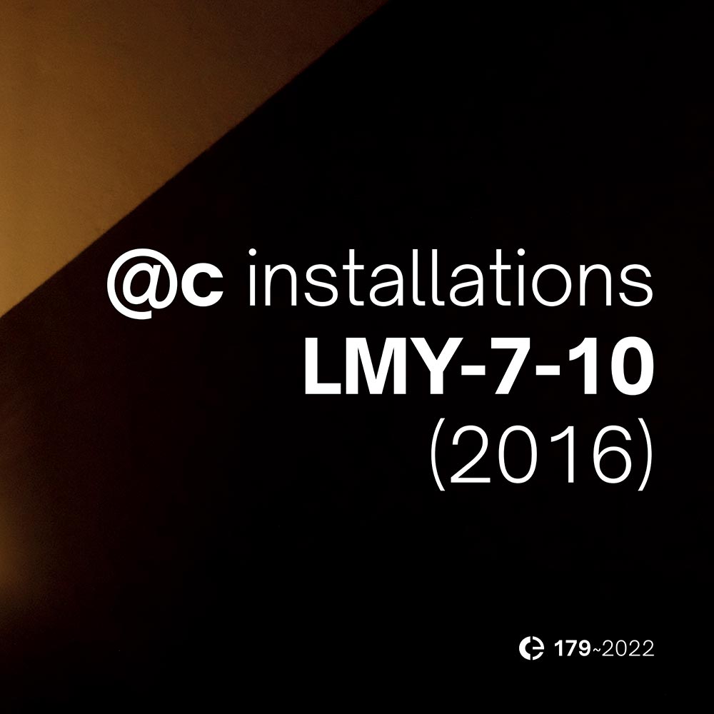 Installations: LMY-7-10 (2016) cover